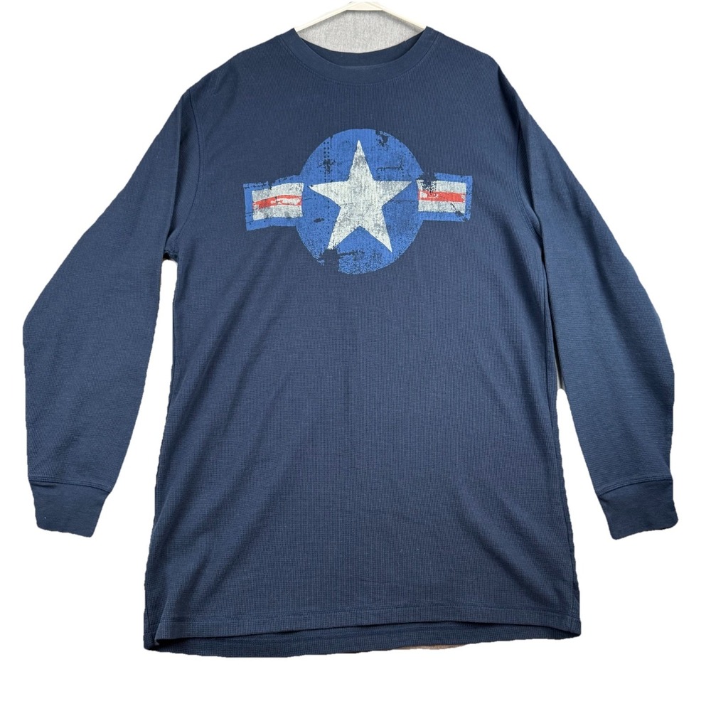True Nation‎ US Air Force WWII Army Hero Long Sleeve XL Tall Pullover Waffle